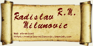 Radislav Milunović vizit kartica